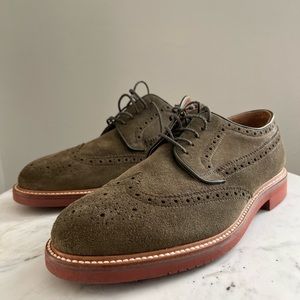 J. Crew Men's Kenton olive green suede wingtips size 11